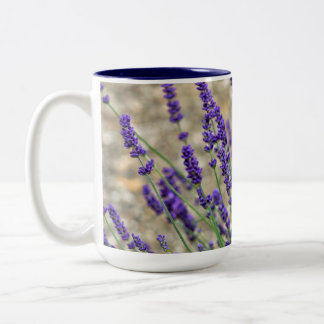 Taza Bicolor Flores de lavanda