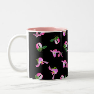 Taza Bicolor Flores de madera de color rosa Mug Rosa adentro