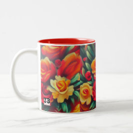 Taza Bicolor Flores de otoño