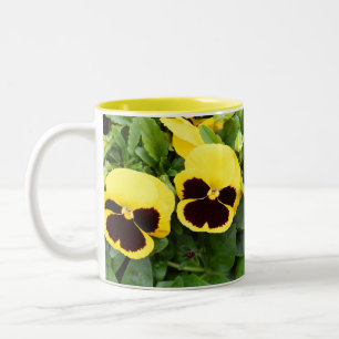 Taza Bicolor Flores de panadería amarilla