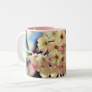 Taza Bicolor Flores de primavera rosada