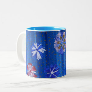 Taza Bicolor Flores Dibujando negro 325 ml Mug de dos tonos