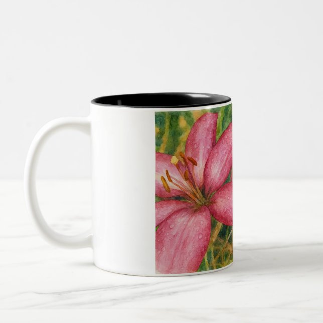 Taza Bicolor Flores en acuarela (Izquierda)