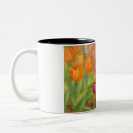 Taza Bicolor Flores en Acuarela