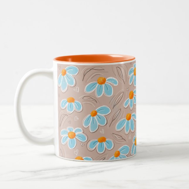 Taza Bicolor Flores Felices (Izquierda)