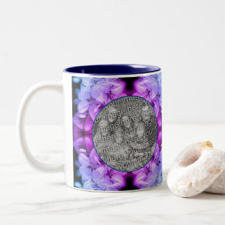 Taza Bicolor Flores Flores Resumen Tintado Añadir tu foto