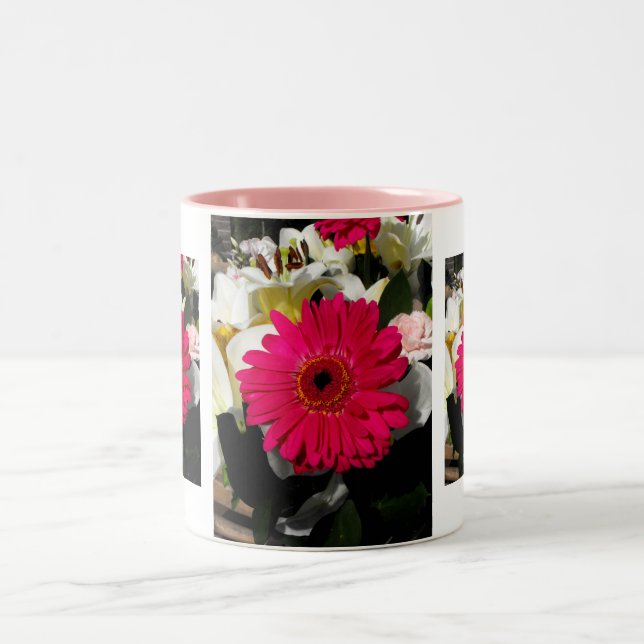 Taza Bicolor Flores gerberas (Centro)