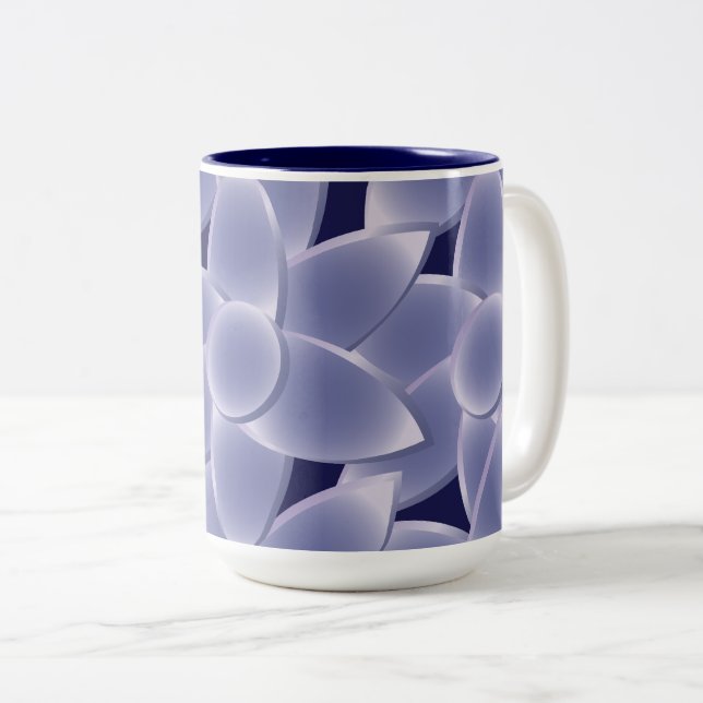 Taza Bicolor Flores moradas (Anverso derecho)