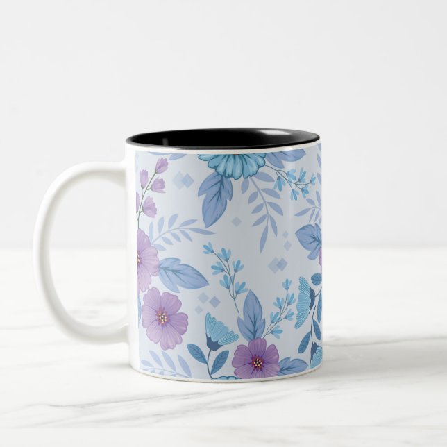 Taza Bicolor Flores moradas y azules (Izquierda)