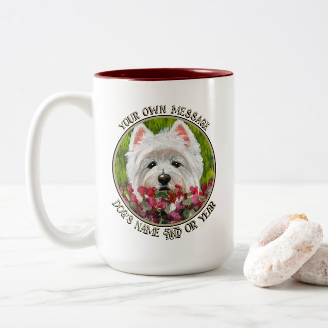 Taza Bicolor Flores occidentales y rosas (Con donut)