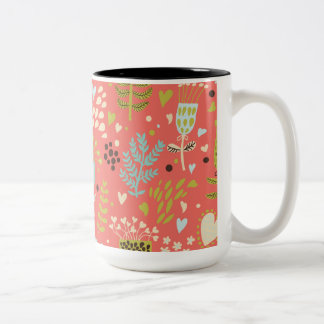 Taza Bicolor Flores Para Hacer Sonreír
