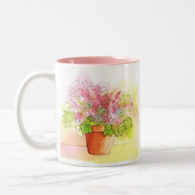 Taza Bicolor Flores Potadas (Izquierda)