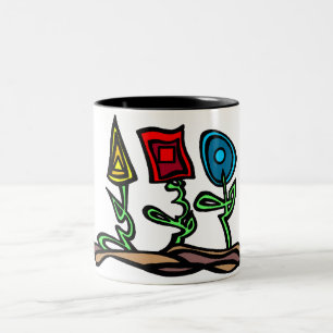Taza Bicolor Flores primarias