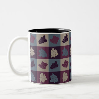 Taza Bicolor Flores Retro Onduladas - Tonos Fríos