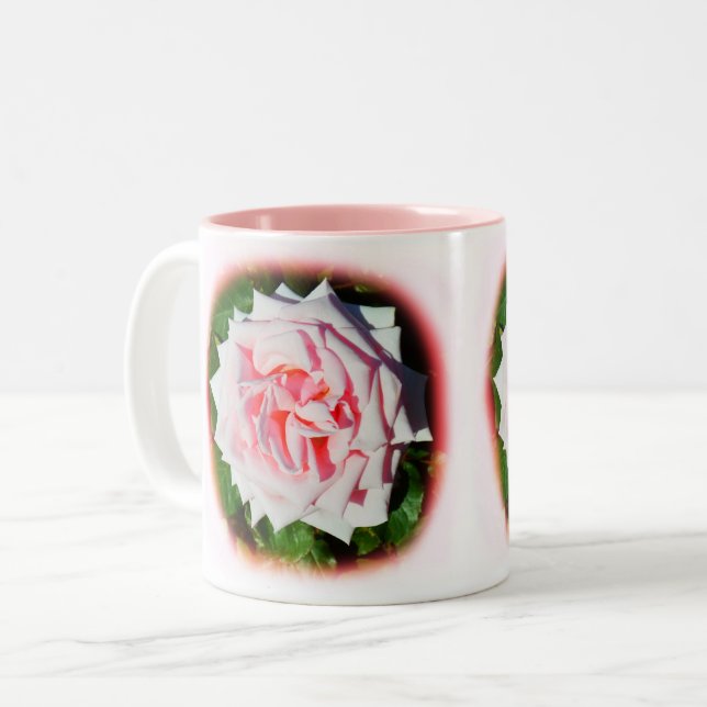 Taza Bicolor Flores rosa rosadas (Anverso izquierdo)
