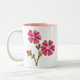 Taza Bicolor Flores rosadas extravagantes