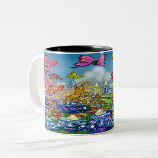 Taza Bicolor Flores salvajes Pixies Rainbow Two Tone Coffee Mug