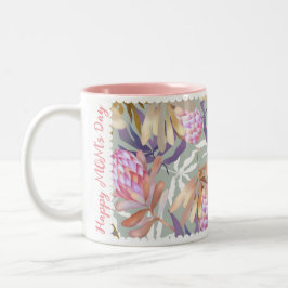 Taza Bicolor Flores salvajes Protea Gris