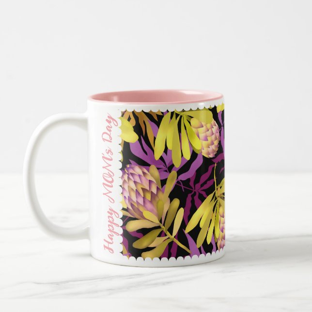 Taza Bicolor Flores salvajes Protea Purple (Izquierda)