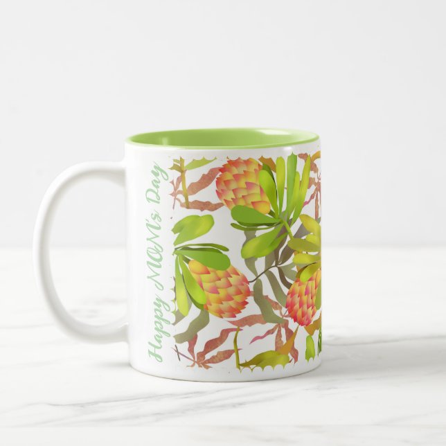 Taza Bicolor Flores salvajes Protea White (Izquierda)