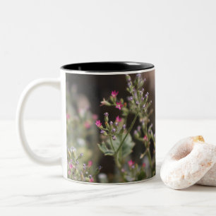 Taza Bicolor Flores salvajes rosadas muy pequeñas Coachella Val