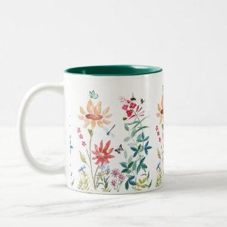 Taza Bicolor Flores silvestres acuáticas