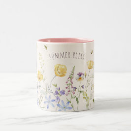Taza Bicolor Flores silvestres, colisas de verano