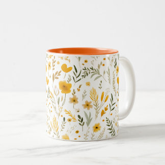 Taza Bicolor Flores silvestres de 15 onzas