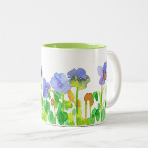 Taza Bicolor Flores silvestres de color púrpura Cranesbill
