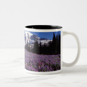 Taza Bicolor flores silvestres de verano al pie del Monte Raini