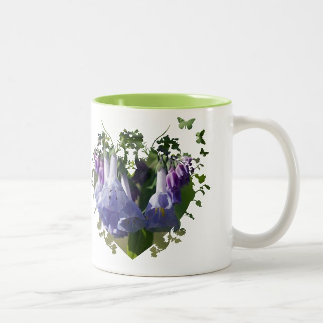 Taza Bicolor Flores silvestres de Virginia Bluebells (Derecha)