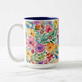 Taza Bicolor Flores silvestres elegantes Floral y botánica