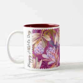 Taza Bicolor Flores silvestres Protea Magenta