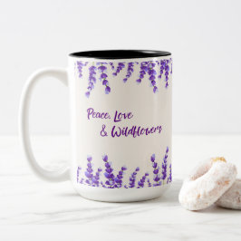 Taza Bicolor Flores silvestres violetas de lavanda