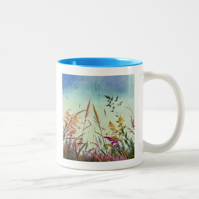 Taza Bicolor Flores Silvestres Y Estrellas (Derecha)