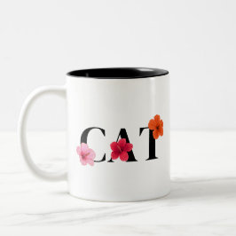 Taza Bicolor Flores tropicales hibiscus coloridas