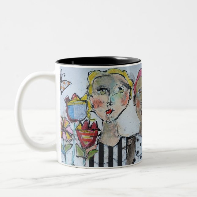 Taza Bicolor Flores y amigos 11oz Mug (Izquierda)