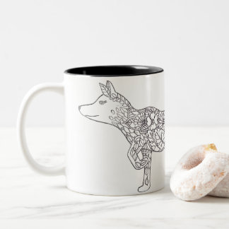 Taza Bicolor Flower Fox