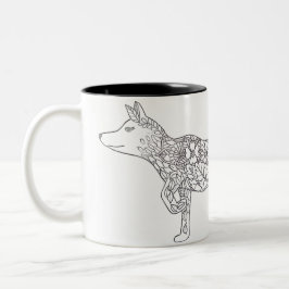 Taza Bicolor Flower Fox
