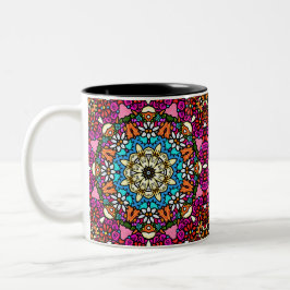 Taza Bicolor Flower Power Groovy Garden Mug