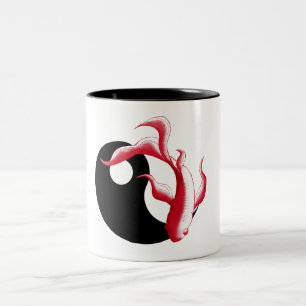 Taza Bicolor Flujo Marcial Sticker Abstracto YinYang Arte Marci