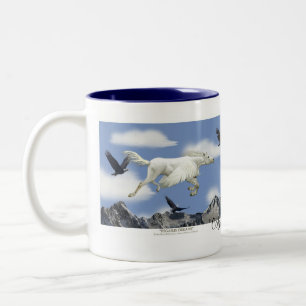 Taza Bicolor FLYING PEGASUS & EAGLES Fantasy Art Mug