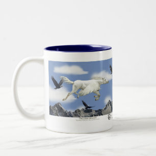Taza Bicolor FLYING PEGASUS & EAGLES Fantasy Art Mug