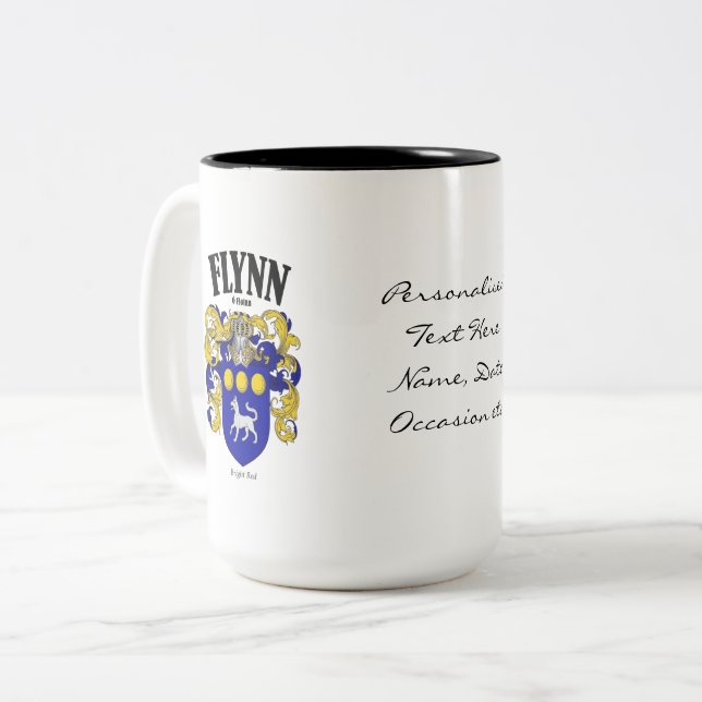 Taza Bicolor Flynn Family Crest, Traducción y Significado (Anverso izquierdo)