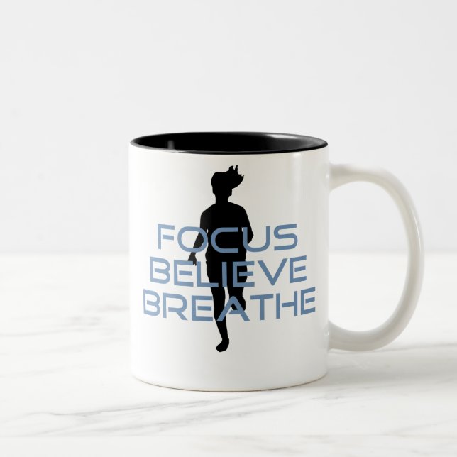 Taza Bicolor Focus Believe Breathe Blue T-shirts (Derecha)