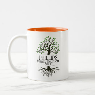 Taza Bicolor Fofa de dos tones de la Reunión Familiar Naranja