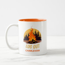 Taza Bicolor Fogata en Charlevoix Michigan