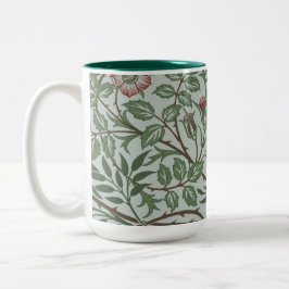 Taza Bicolor Foliage de William Morris Vintage Sweet Briar Rosa