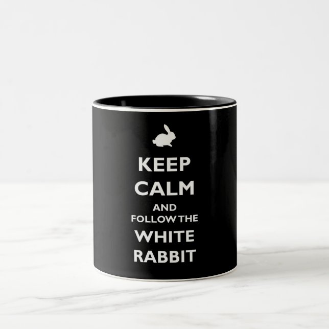 Taza Bicolor Follow the white rabbit (Centro)