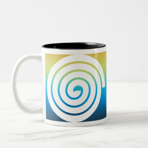 Taza Bicolor Fondo de color de espiral whaita